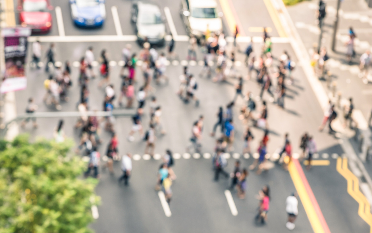 Pedestrians aerial view